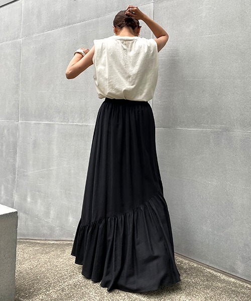 CREDONA（クレドナ）の「【ZOZOTOWN限定】アシメデザインギャザーSK