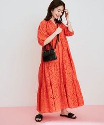 VIS | 【再入荷・新色】キャミペチ付きエンブロイダリーレースティアードワンピ(ワンピース)