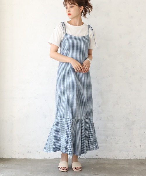 one after another NICE CLAUP（ワンアフターアナザーナイスクラップ）の「マーメイドキャミワンピース（ワンピース・レディース・アイボリー/ブラック/ブルー系その他/ブラック系その他/ベージュ系その他・FREE）」の5枚目の写真