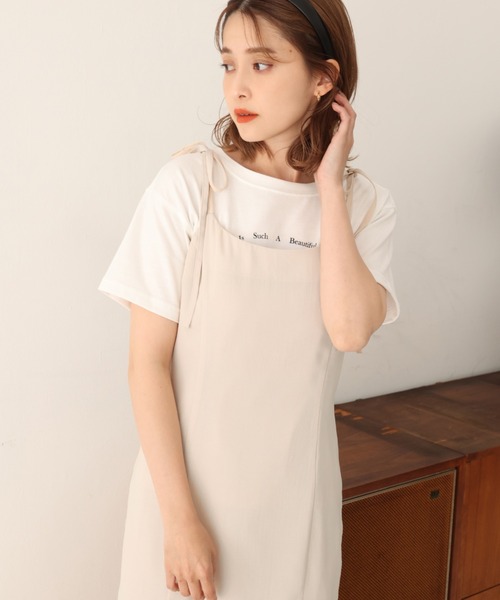 one after another NICE CLAUP（ワンアフターアナザーナイスクラップ）の「マーメイドキャミワンピース（ワンピース・レディース・アイボリー/ブラック/ブルー系その他/ブラック系その他/ベージュ系その他・FREE）」の2枚目の写真