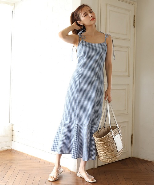 one after another NICE CLAUP（ワンアフターアナザーナイスクラップ）の「マーメイドキャミワンピース（ワンピース・レディース・アイボリー/ブラック/ブルー系その他/ブラック系その他/ベージュ系その他・FREE）」の7枚目の写真