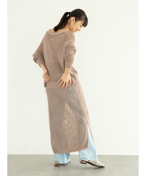 Green　Parks（グリーンパークス）の「メッシュニットカーデ＊＊（カーディガン/ボレロ・レディース・ブラウン/モカ/ライトベージュ・FREE）」の11枚目の写真