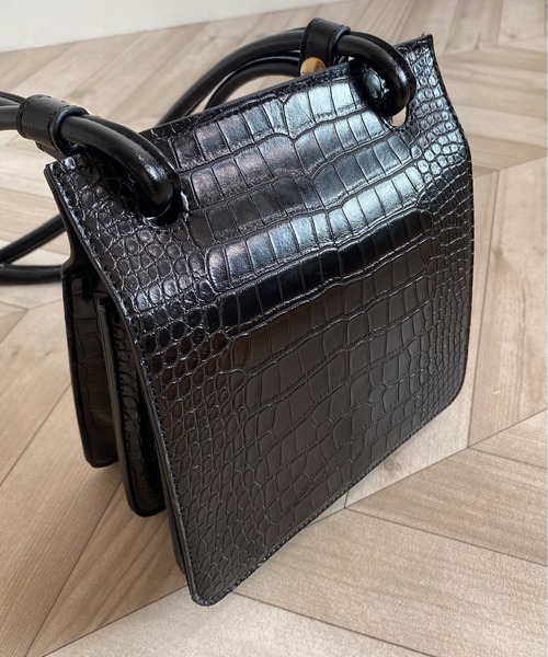 y/m by RIKA（イムバイリカ）の「クロコ型押し2WAYスクエアBAG（ショルダーバッグ・レディース・ブラック・FREE）」の9枚目の写真