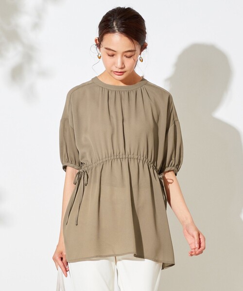 ANY SIS(エニィスィス)の「【洗える】ギャザーボリュームチュニック ブラウス(シャツ/ブラウス・レディース・黄土色系/アイボリー系・2)」の2枚目の写真