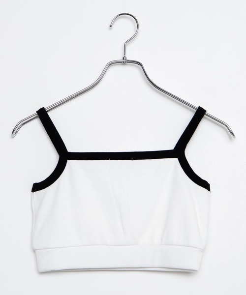 WEGO（ウィゴー）の「WEGO/サイドラインカップインキャミ（キャミソール・レディース・ホワイト/ブラック・FREE）」の3枚目の写真