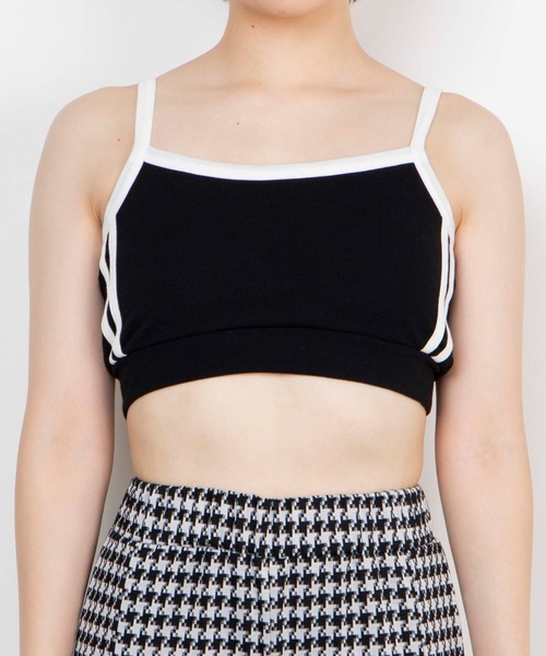 WEGO（ウィゴー）の「WEGO/サイドラインカップインキャミ（キャミソール・レディース・ホワイト/ブラック・FREE）」の10枚目の写真