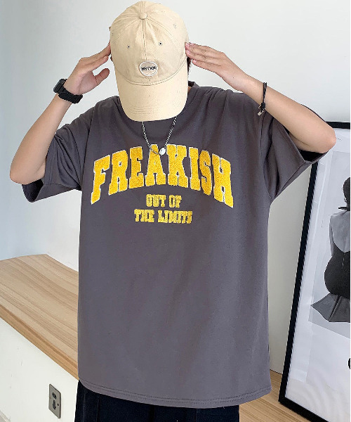 neos(ネオス)の「【neos -addictive design-】ビッグシルエット ミニ裏毛 サガラ刺繍 カレッジデザイン Tシャツ(Tシャツ/カットソー・メンズ・ブルーグリーン/スミクロ/イエロー/オートミール・MEDIUM/LARGE)」の2枚目の写真