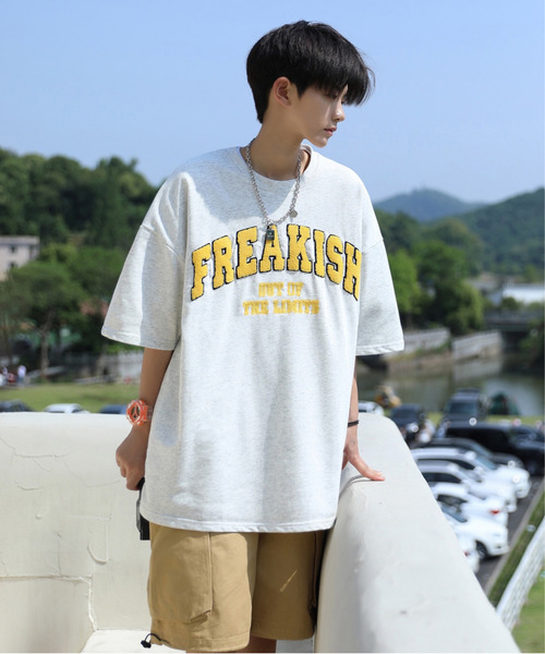 neos(ネオス)の「【neos -addictive design-】ビッグシルエット ミニ裏毛 サガラ刺繍 カレッジデザイン Tシャツ(Tシャツ/カットソー・メンズ・ブルーグリーン/スミクロ/イエロー/オートミール・MEDIUM/LARGE)」の17枚目の写真