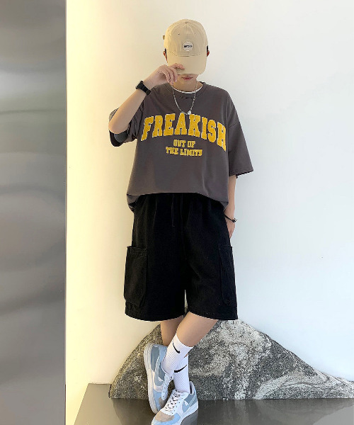neos(ネオス)の「【neos -addictive design-】ビッグシルエット ミニ裏毛 サガラ刺繍 カレッジデザイン Tシャツ(Tシャツ/カットソー・メンズ・ブルーグリーン/スミクロ/イエロー/オートミール・MEDIUM/LARGE)」の6枚目の写真