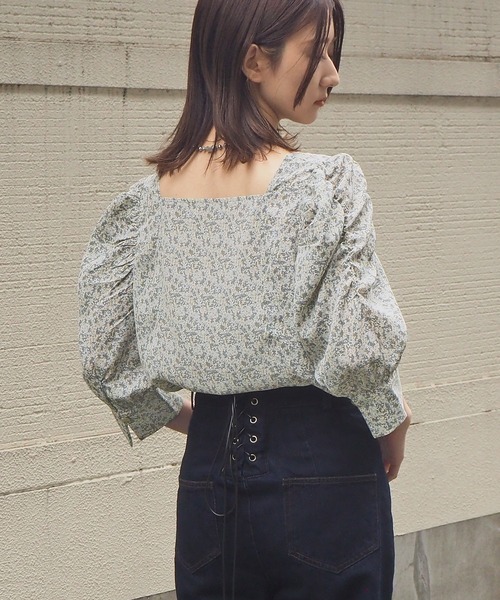 tiptop（ティップトップ）の「アソートスクエアネックパワショルブラウス（シャツ/ブラウス・レディース・オフホワイト/スミクロ/グリーン/A/B/ブラック/アイボリー/C/D・FREE）」の18枚目の写真