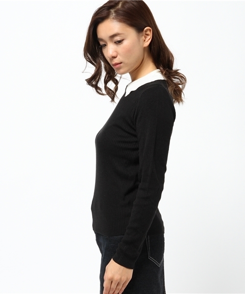 WEGO（ウィゴー）の「WEGO/襟付きニット（Tシャツ/カットソー・レディース・オフホワイト/ブラック/グリーン系その他/サックスブルー/ブルー系その他/ライトパープル・FREE）」の11枚目の写真