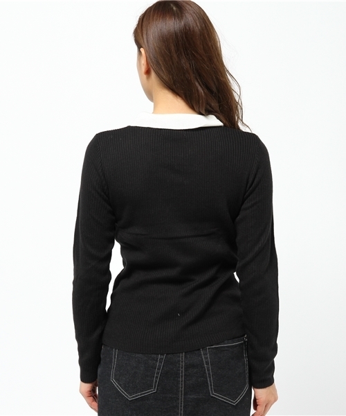 WEGO（ウィゴー）の「WEGO/襟付きニット（Tシャツ/カットソー・レディース・オフホワイト/ブラック/グリーン系その他/サックスブルー/ブルー系その他/ライトパープル・FREE）」の12枚目の写真