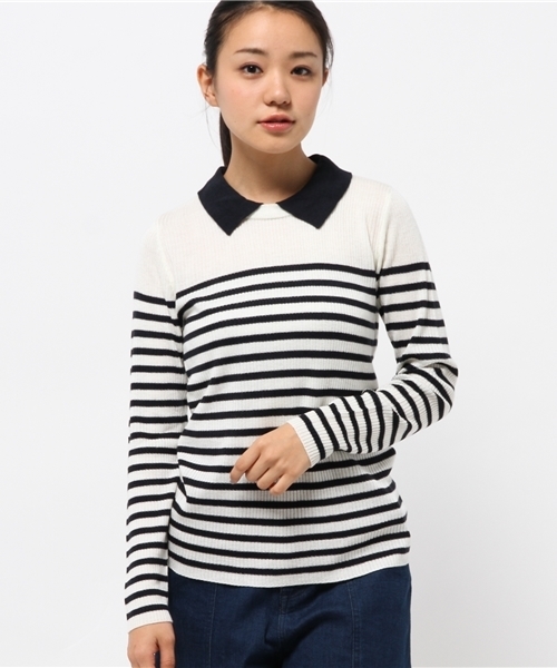 WEGO（ウィゴー）の「WEGO/襟付きニット（Tシャツ/カットソー・レディース・オフホワイト/ブラック/グリーン系その他/サックスブルー/ブルー系その他/ライトパープル・FREE）」の15枚目の写真