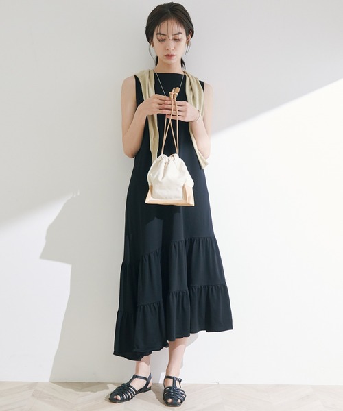 ROPE'(ロペ)の「2WAY巾着ショルダーバッグ(ショルダーバッグ・レディース・ベージュ/ブラック・FREE)」の7枚目の写真