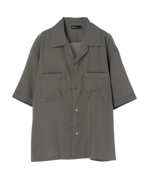 CRAFT STANDARD BOUTIQUE（クラフトスタンダードブティック）の「PEオープンカラーPKシャツ　＊（シャツ/ブラウス・メンズ・ブラック/ベージュ/グレー・LL/M/L）」の3枚目の写真