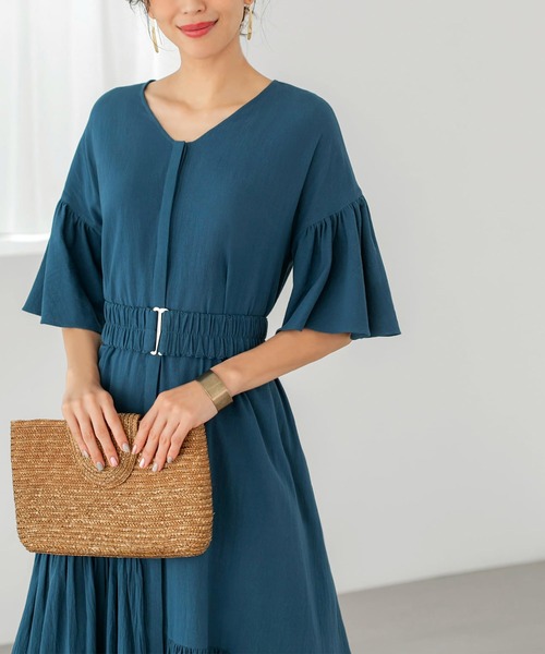 Luxe アシンメトリーギャザーワンピース ワンピース Deli ワンピース Deli スタイルデリ のワンピース Deli スタイルデリ のファッション Style