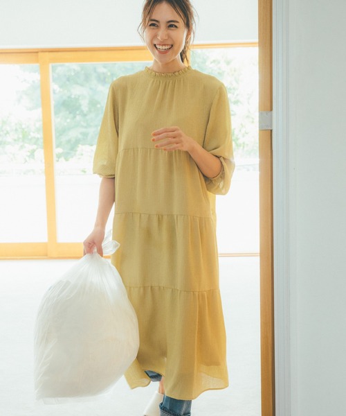 Global ワンピースwork グローバルワーク のファッション 2wayティアードロングワンピース ワンピース Global