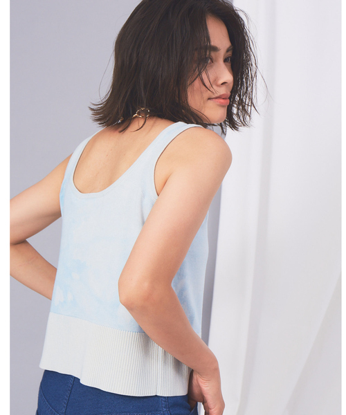 qualite(カリテ)の「コールドダイノースリーブニット(ニット/セーター・レディース・ベージュ/ブルー・フリー)」の2枚目の写真