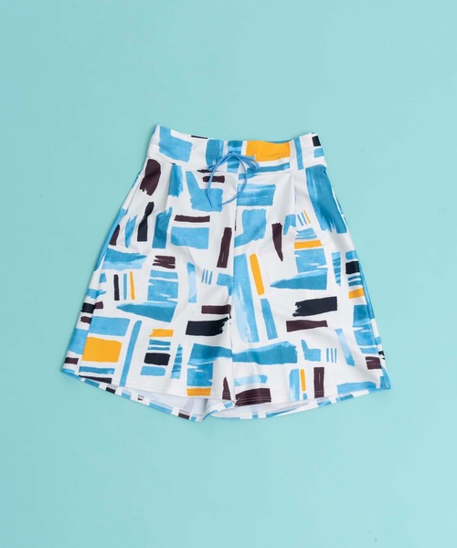 MAISON SPECIAL(メゾンスペシャル)の「アブストラクトスウィムショートパンツ【MAISON SPECIAL/メゾンスペシャル】(水着・レディース・ブルー/グリーン・38/36)」の1枚目の写真