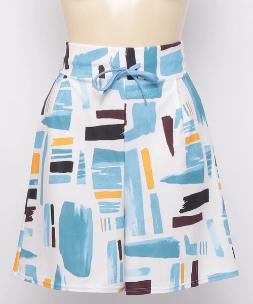 MAISON SPECIAL(メゾンスペシャル)の「アブストラクトスウィムショートパンツ【MAISON SPECIAL/メゾンスペシャル】(水着・レディース・ブルー/グリーン・38/36)」の7枚目の写真