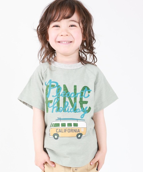 DILASH（ディラッシュ）の「サーフボード乗せ車Tシャツ（Tシャツ/カットソー・キッズ・ミント/キャメル・110/120/100/130/140/80）」の6枚目の写真