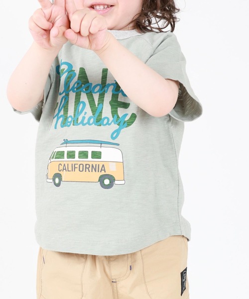 DILASH（ディラッシュ）の「サーフボード乗せ車Tシャツ（Tシャツ/カットソー・キッズ・ミント/キャメル・110/120/100/130/140/80）」の8枚目の写真