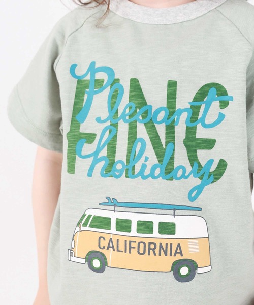 DILASH（ディラッシュ）の「サーフボード乗せ車Tシャツ（Tシャツ/カットソー・キッズ・ミント/キャメル・110/120/100/130/140/80）」の9枚目の写真