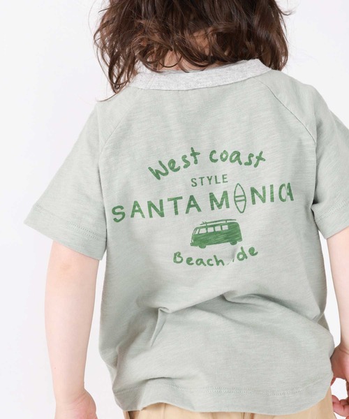 DILASH（ディラッシュ）の「サーフボード乗せ車Tシャツ（Tシャツ/カットソー・キッズ・ミント/キャメル・110/120/100/130/140/80）」の10枚目の写真