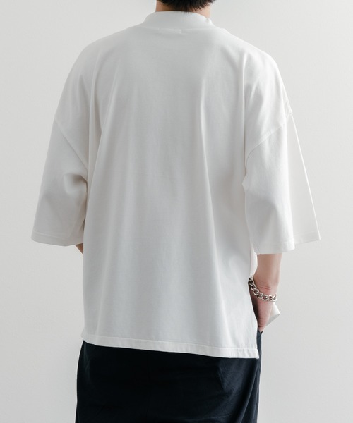 epnok（エプノック）の「ベーシックルーズモックネックTee（Tシャツ/カットソー・メンズ・ブラック/グレイッシュブルー/オフホワイト・LARGE/SMALL/MEDIUM）」の19枚目の写真