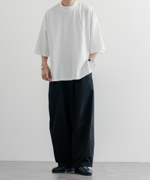 epnok（エプノック）の「ベーシックルーズモックネックTee（Tシャツ/カットソー・メンズ・ブラック/グレイッシュブルー/オフホワイト・LARGE/SMALL/MEDIUM）」の20枚目の写真