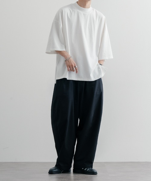 epnok（エプノック）の「ベーシックルーズモックネックTee（Tシャツ/カットソー・メンズ・ブラック/グレイッシュブルー/オフホワイト・LARGE/SMALL/MEDIUM）」の21枚目の写真