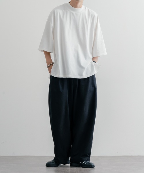 epnok（エプノック）の「ベーシックルーズモックネックTee（Tシャツ/カットソー・メンズ・ブラック/グレイッシュブルー/オフホワイト・LARGE/SMALL/MEDIUM）」の22枚目の写真