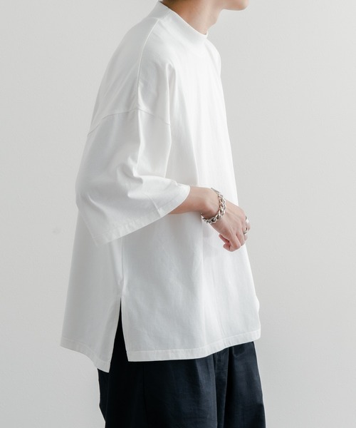 epnok（エプノック）の「ベーシックルーズモックネックTee（Tシャツ/カットソー・メンズ・ブラック/グレイッシュブルー/オフホワイト・LARGE/SMALL/MEDIUM）」の17枚目の写真