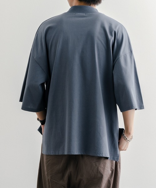 epnok（エプノック）の「ベーシックルーズモックネックTee（Tシャツ/カットソー・メンズ・ブラック/グレイッシュブルー/オフホワイト・LARGE/SMALL/MEDIUM）」の6枚目の写真