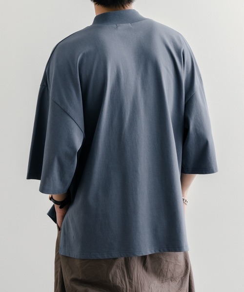 epnok（エプノック）の「ベーシックルーズモックネックTee（Tシャツ/カットソー・メンズ・ブラック/グレイッシュブルー/オフホワイト・LARGE/SMALL/MEDIUM）」の7枚目の写真