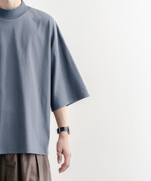 epnok（エプノック）の「ベーシックルーズモックネックTee（Tシャツ/カットソー・メンズ・ブラック/グレイッシュブルー/オフホワイト・LARGE/SMALL/MEDIUM）」の12枚目の写真