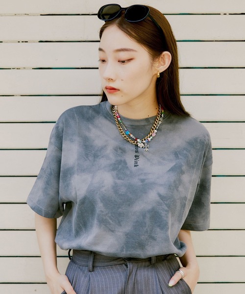 atmos pink（アトモスピンク）の「atmos pink タテロゴ ビッグT（Tシャツ/カットソー・メンズ・ホワイト/グレー/ブルー・M/L）」の2枚目の写真