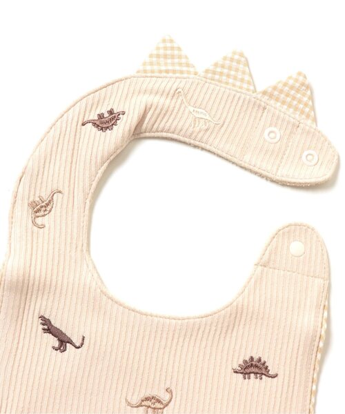 apres les cours（アプレレクール）の「きょうりゅう刺繍スクエアスタイ（スタイ/よだれかけ・キッズ・ベージュ/ミント・90）」の5枚目の写真