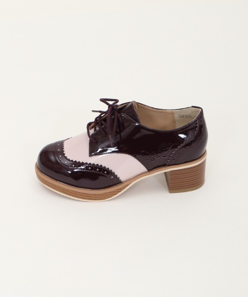 axes femme（アクシーズファム）の「バイカラーオックスフォード（ドレスシューズ・レディース・ブラック/ワイン・MEDIUM/LARGE）」の3枚目の写真