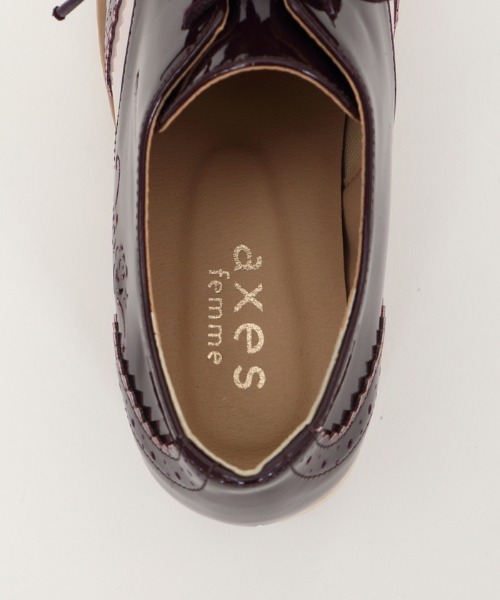 axes femme（アクシーズファム）の「バイカラーオックスフォード（ドレスシューズ・レディース・ブラック/ワイン・MEDIUM/LARGE）」の9枚目の写真