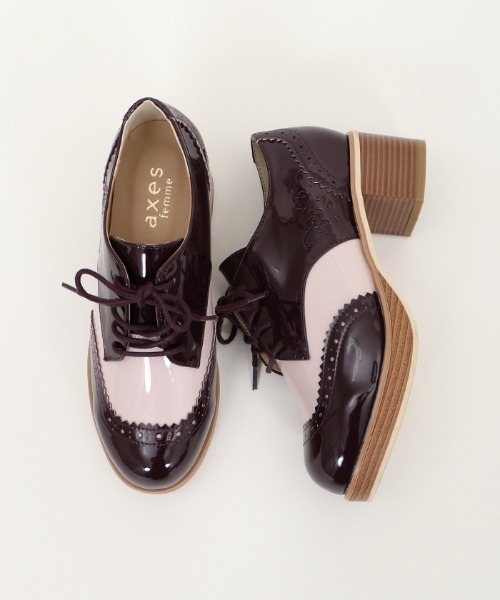 axes femme（アクシーズファム）の「バイカラーオックスフォード（ドレスシューズ・レディース・ブラック/ワイン・MEDIUM/LARGE）」の11枚目の写真