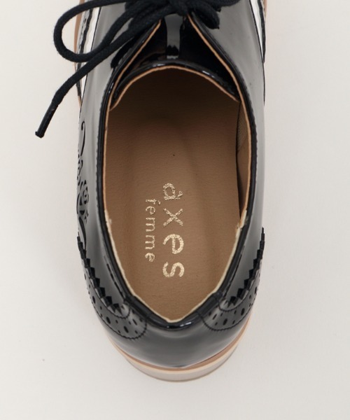 axes femme（アクシーズファム）の「バイカラーオックスフォード（ドレスシューズ・レディース・ブラック/ワイン・MEDIUM/LARGE）」の18枚目の写真