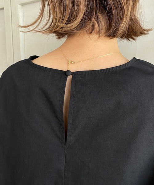 moment+（モーメントプラス）の「【2021A/W New Arrival】T/Cブロードアシンメトリーペプラムブラウス（シャツ/ブラウス・レディース・ブラック/ベージュ/オフホワイト・M/L）」の10枚目の写真