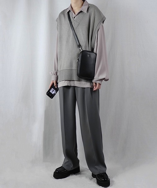 Loose/ルース（ルース）の「ルーズスリット Ｖネックニットベスト（ベスト・メンズ・グレー/グレー系その他/グレイッシュベージュ・S/M/L）」の13枚目の写真