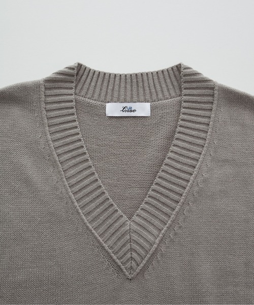 Loose/ルース（ルース）の「ルーズスリット Ｖネックニットベスト（ベスト・メンズ・グレー/グレー系その他/グレイッシュベージュ・S/M/L）」の10枚目の写真