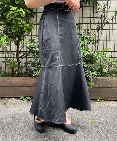 MAJESTIC LEGON（マジェスティックレゴン）の「☆レディカラーマーメイドスカート（スカート・レディース・ブラック/ベージュ/オレンジ・MEDIUM/SMALL）」の16枚目の写真