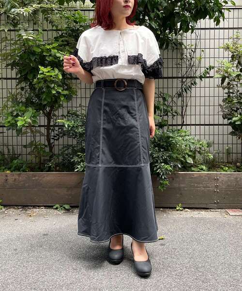 MAJESTIC LEGON（マジェスティックレゴン）の「☆レディカラーマーメイドスカート（スカート・レディース・ブラック/ベージュ/オレンジ・MEDIUM/SMALL）」の18枚目の写真