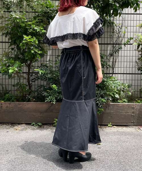 MAJESTIC LEGON（マジェスティックレゴン）の「☆レディカラーマーメイドスカート（スカート・レディース・ブラック/ベージュ/オレンジ・MEDIUM/SMALL）」の20枚目の写真