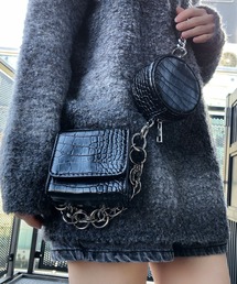 Figments | クロコ柄チェーンダブルポーチ(ショルダーバッグ)