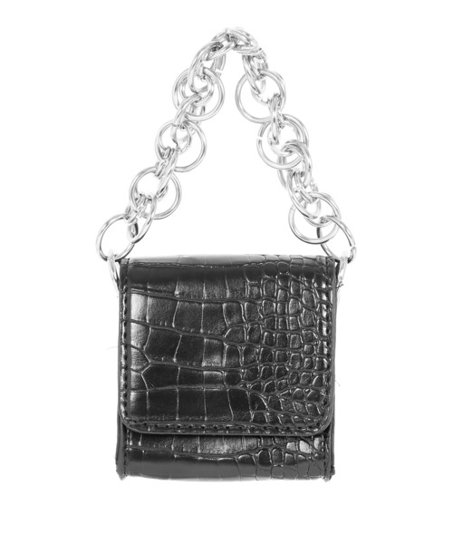 Figments（フィグメンツ）の「クロコ柄チェーンダブルポーチ（ショルダーバッグ・レディース・ブラック・FREE）」の8枚目の写真